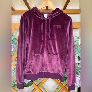 PINK Victoria’s Secret velvet zip up jacket size S like new cute comfy& elegant